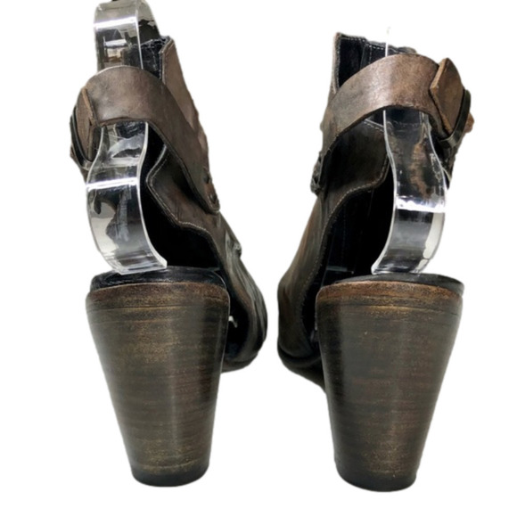 JO Ghost Distressed Leather open back Chunky Heel Bootie. Made in Italy. Sz 38 - Picture 6 of 13